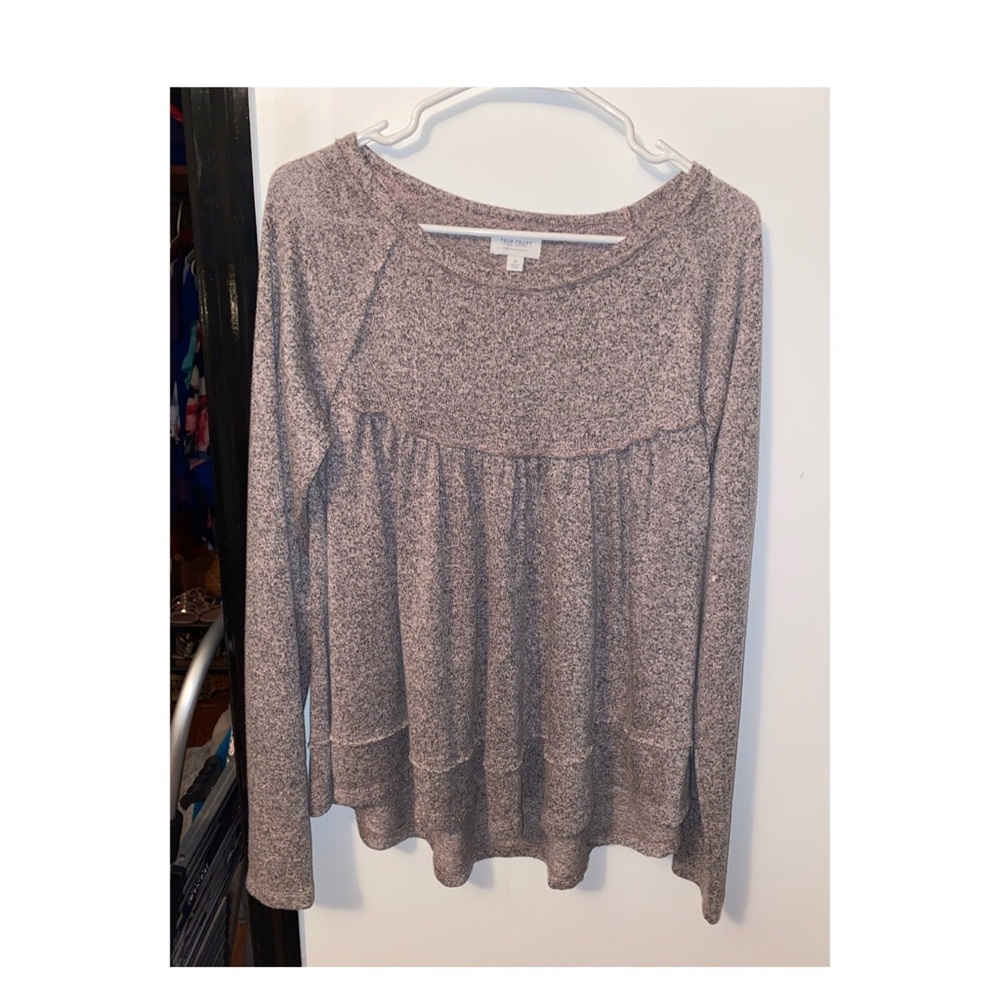 Heathered tan baby doll top